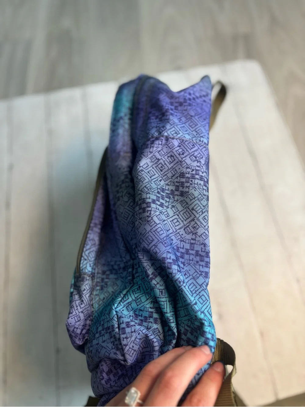L.L. Bean Blue & Teal Geometric Backpack